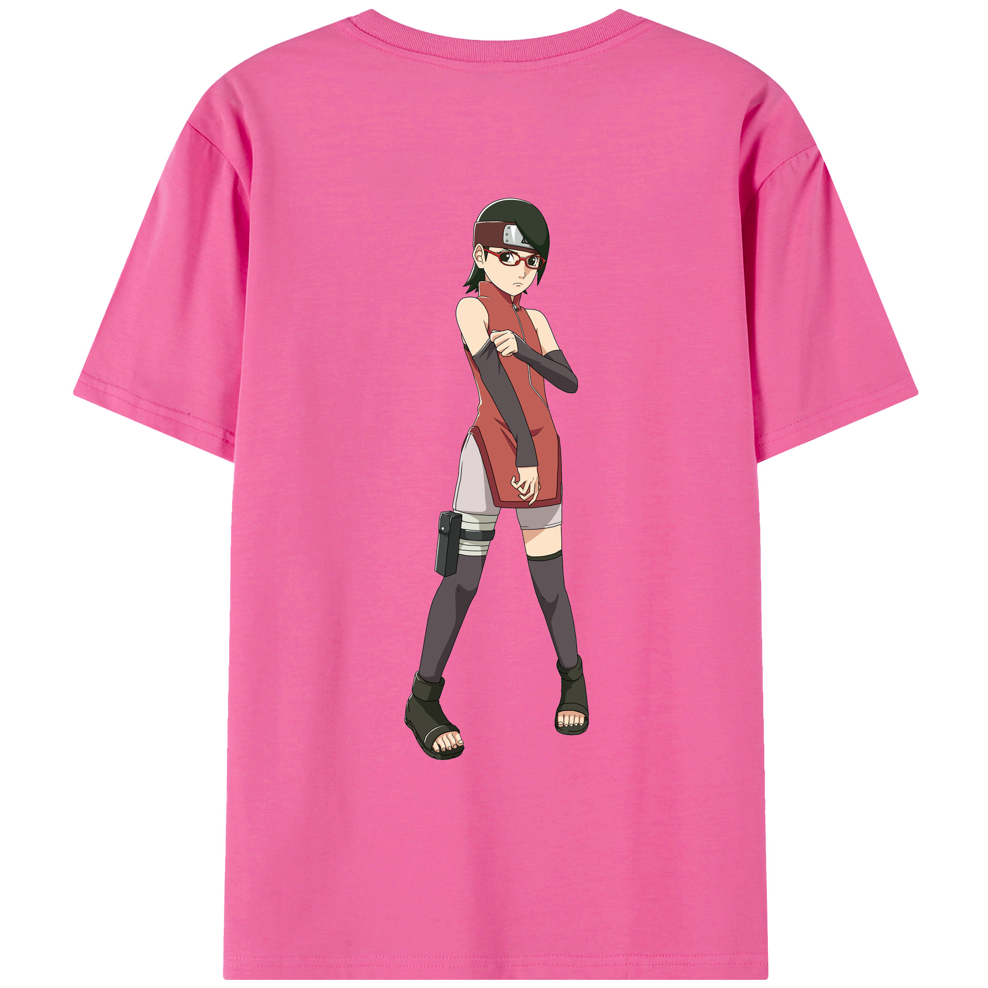 （画像用） NARUTO -ナルト- うちは サラダ Uchiha Sarada レディース半袖Tシャツ(バックプリント)